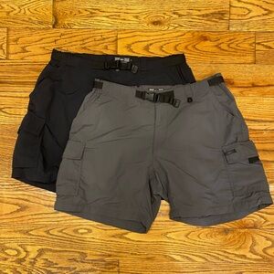 REI Co-op Bundle Sahara Hiking Nylon Cargo Shorts - Black & Gray Sizes 14 & 14P